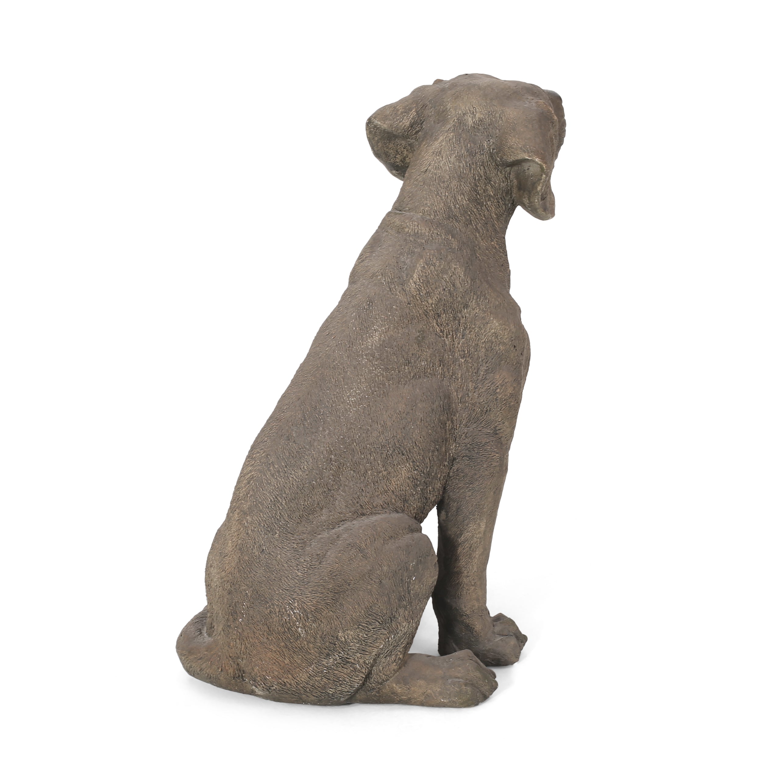 Noble House 19.5" Caine Cast Stone Outdoor Dog Garden Statue