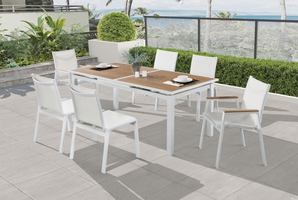 Nizuc Outdoor Patio Extendable Dining Table   Contemporary   Outdoor Dining Tables   by Meridian Furniture  Houzz