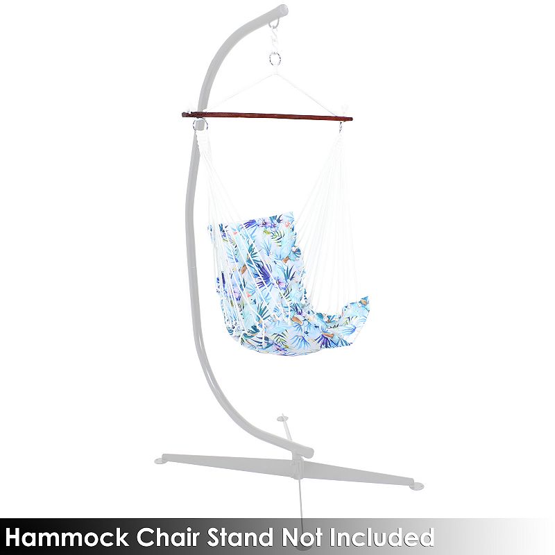 Sunnydaze Hanging Hammock Chair Swing with Bar and Padded Back