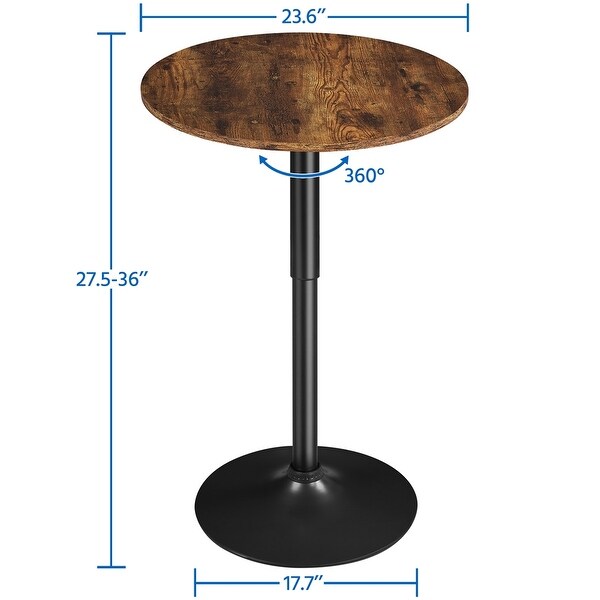 Yaheetech Adjustable Round Pub Table Bar Table