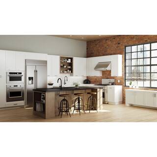 Hampton Bay Designer Series Melvern Assembled 33x34.5x23.75 in. Sink Base Kitchen Cabinet in White BS33-MLWH