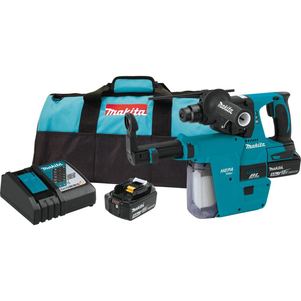 18 Volt LXT Lithium-Ion Brushless Cordless 1 in. Rotary Hammer Kit， Accepts SDS-Plus Bits， w/ HEPA Vacuum Attachment， 5.0 Ah ;