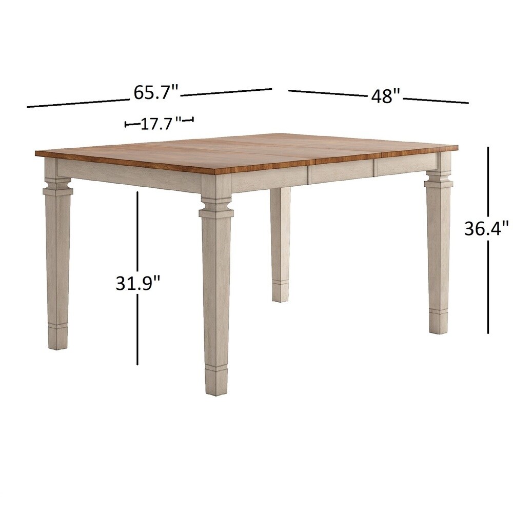 Elena Antique White Extendable Counter Height Dining Set   Panel Back by iNSPIRE Q Classic