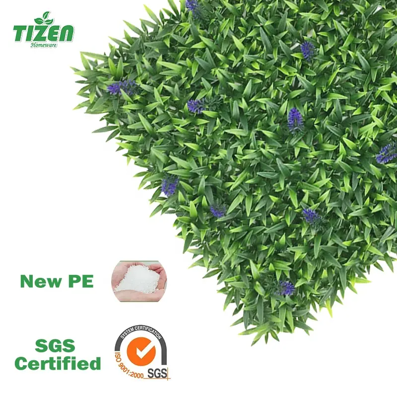 Tizen factory supply greenery garden home decoration lavender hedge boxwood panel artificial plant grass wall