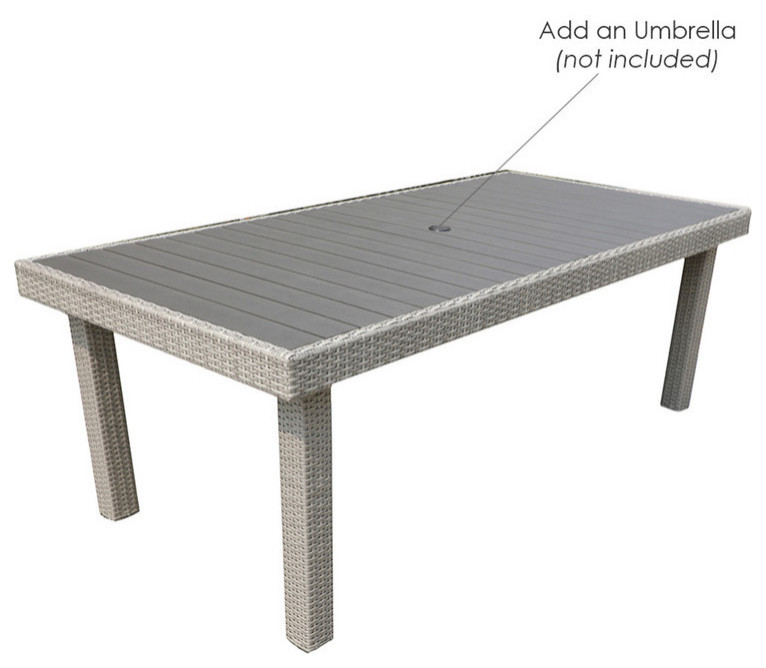 Okemus Outdoor Furniture  Wicker Rectangular Dining Table   Tropical   Outdoor Dining Tables   by iPatio Furniture  Houzz