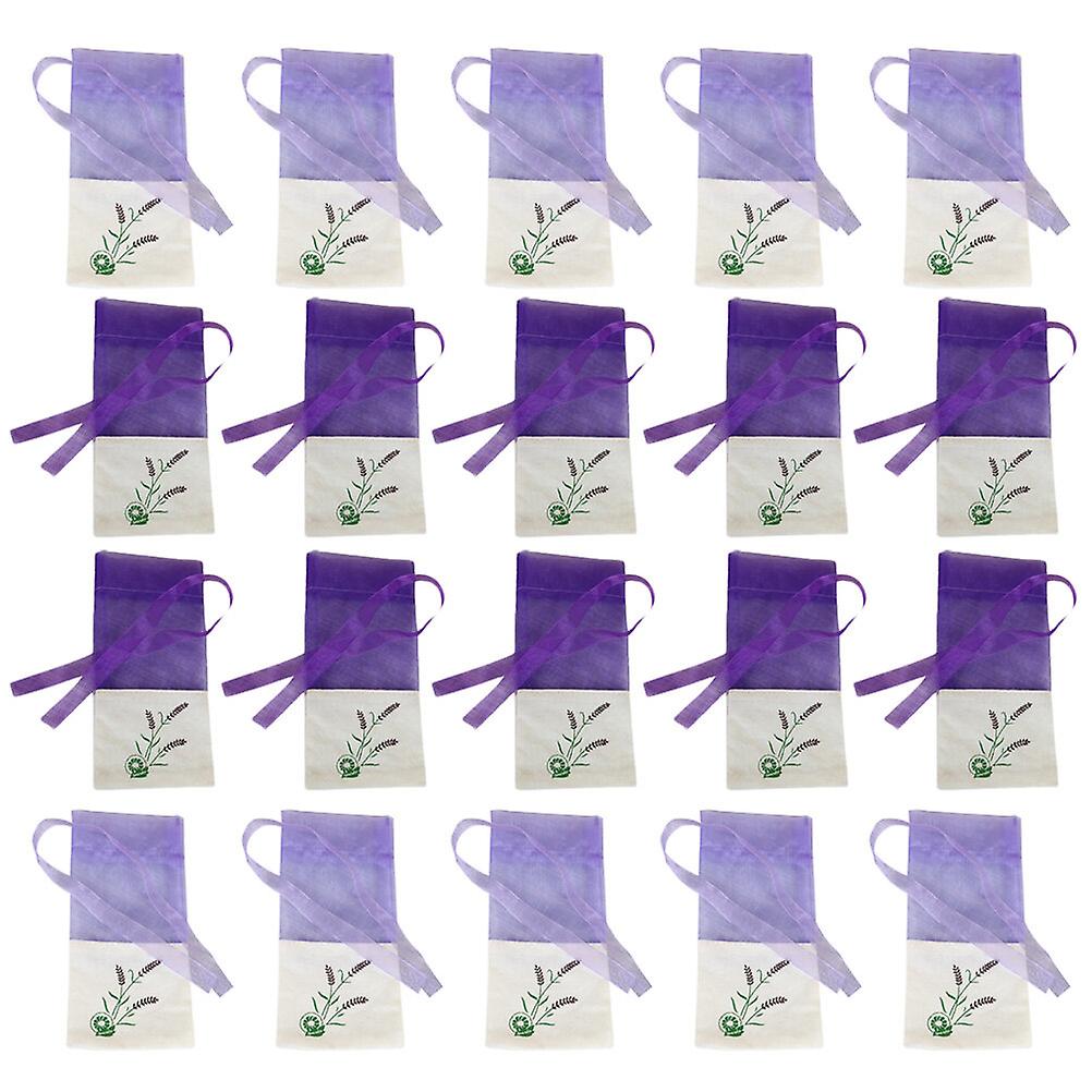 20pcs Gauze Lavender Bags Fragrance Pouch Empty Sachets Bag For Wardrobe Car (old Dark Purple And Old Light Purple， 10 Of Each)