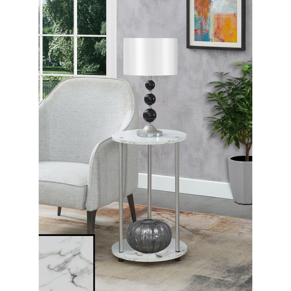 Convenience Concepts Designs2Go No Tools 2 Tier Round End Table