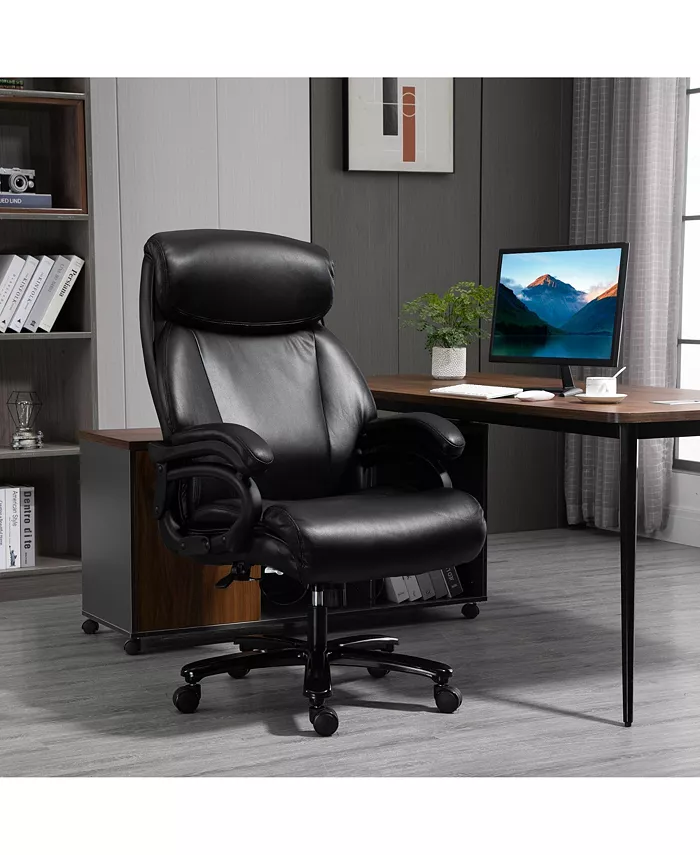 Vinsetto Big and Tall Executive Office Chair 396lbs with Wide Seat Home High Back PU Leather Chair with Adjustable Height Swivel Wheels Black