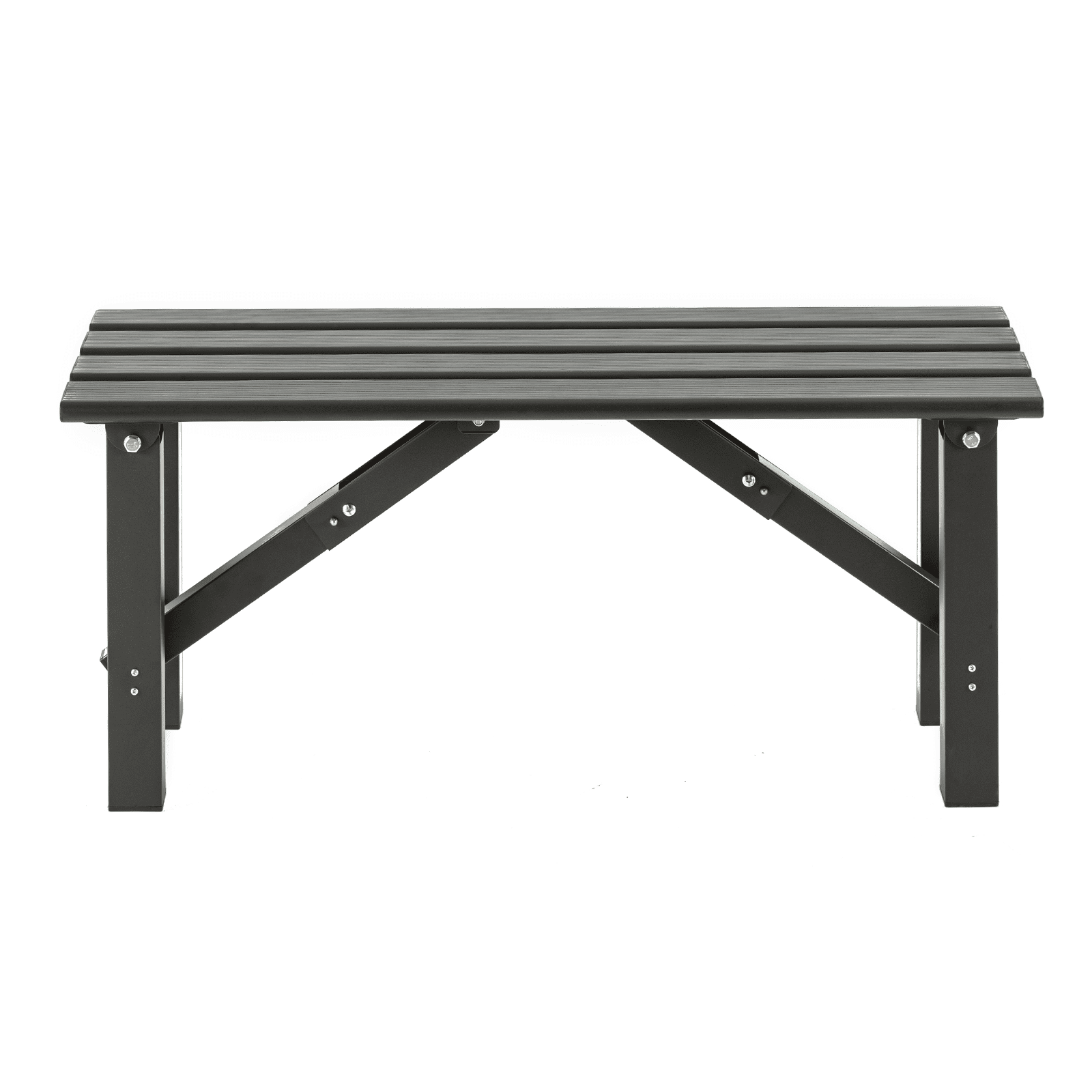 TECSPACE Aluminum Outdoor Patio Bench Black,35.4 x 14.2X 15.7 inches,Integrated Type Without Installation,Light Weight High Load-Bearing,Outdoor Bench for Park Garden,Patio and Lounge