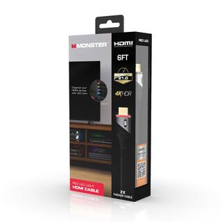 Monster 6 ft. LED HDMI Cable in Red MHV1-1026-RED