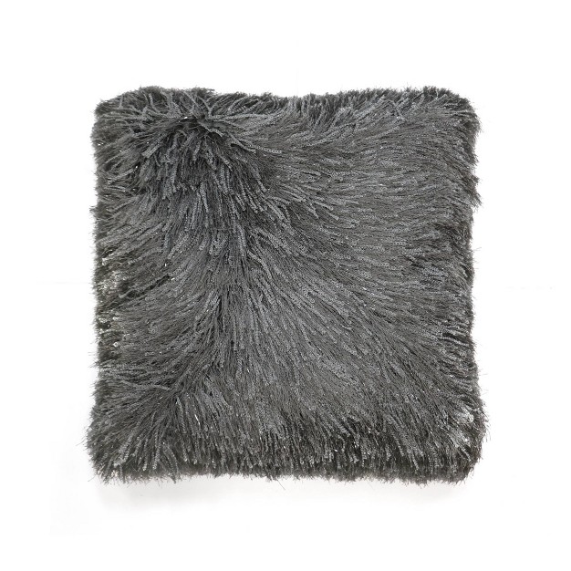 Oversize Ella Shaggy Fur Square Throw Pillow Lush D cor