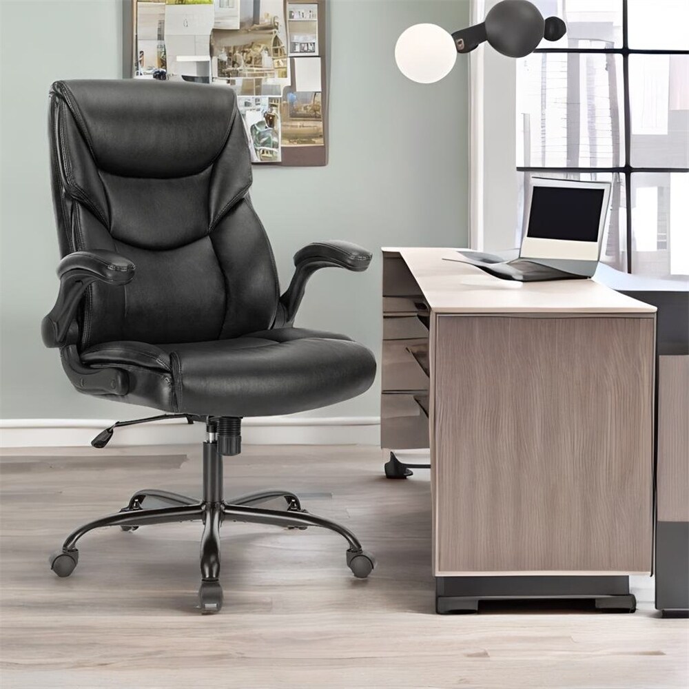 Ergonomic Office Chair with High Back  Flip Up Armrest and Adjustable