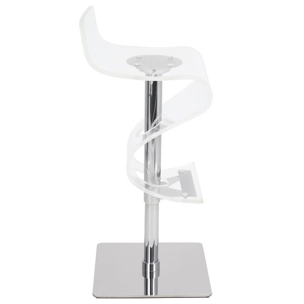 Viva Clear Acrylic Adjustable Height Bar Stool