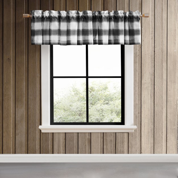 Eddie Bauer Canyon Plaid Valance 86 quot w X 15 quot l White