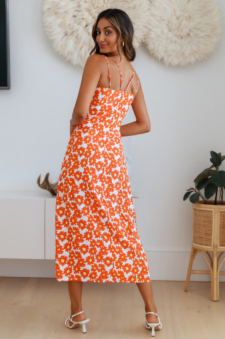 Marmalade Eyes Midi Dress Orange