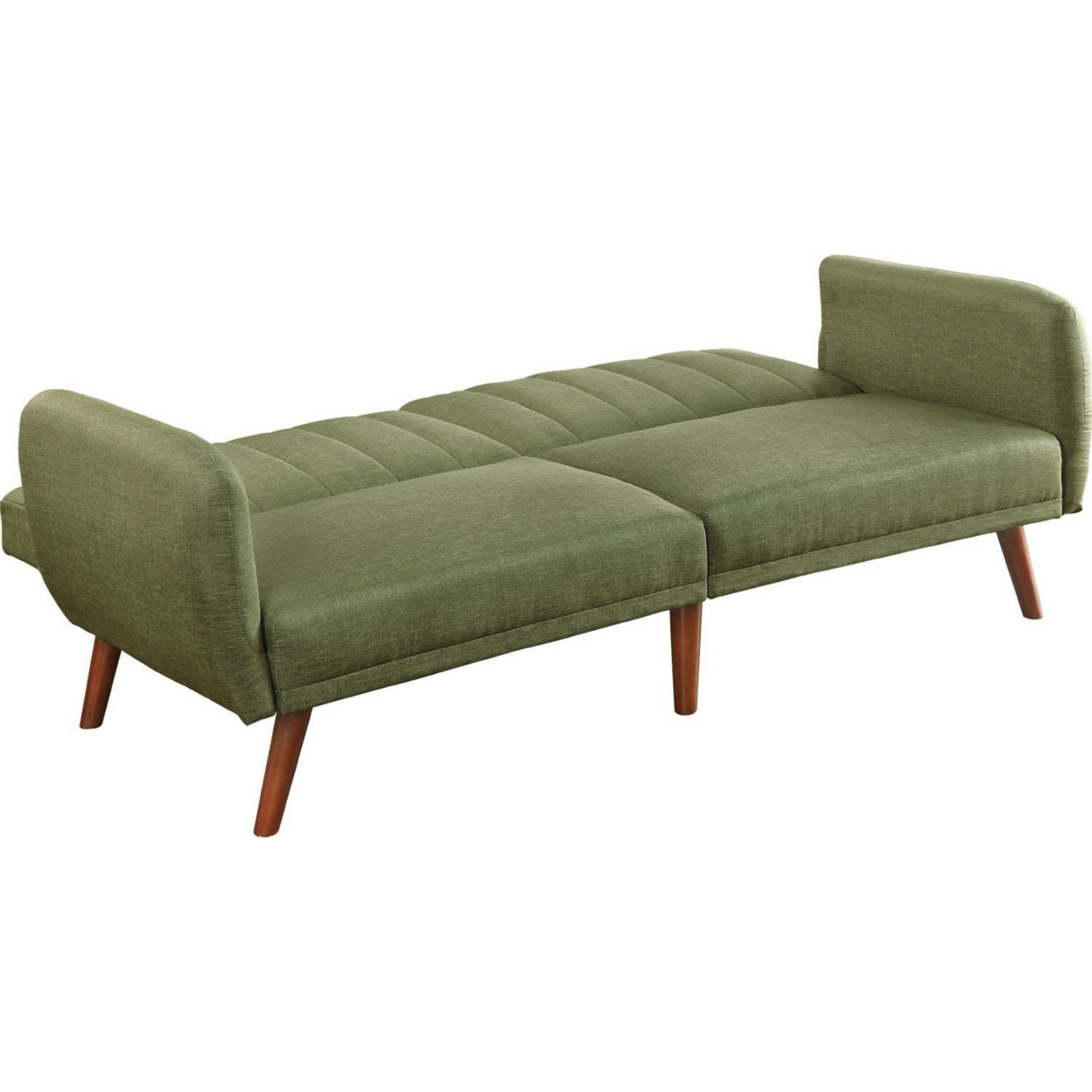 Fabric Upholstered Adjustable Sofa, Green and Brown- Saltoro Sherpi