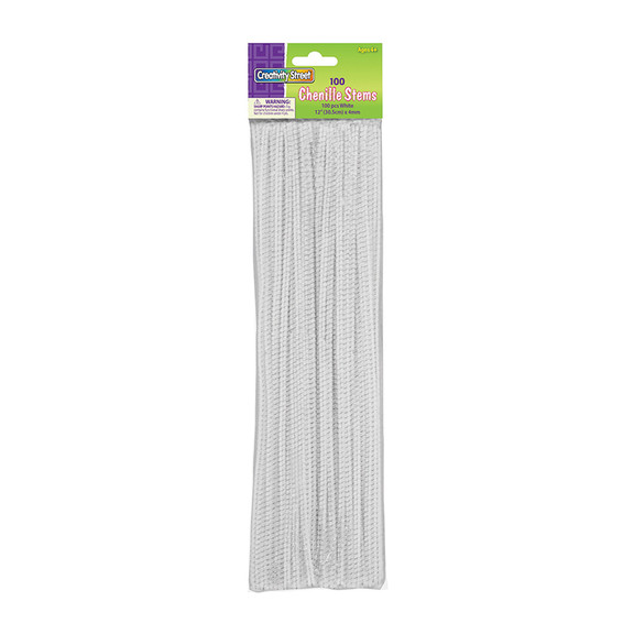 Chenille Kraft CK 71122 Chenille Stems White 12 In...