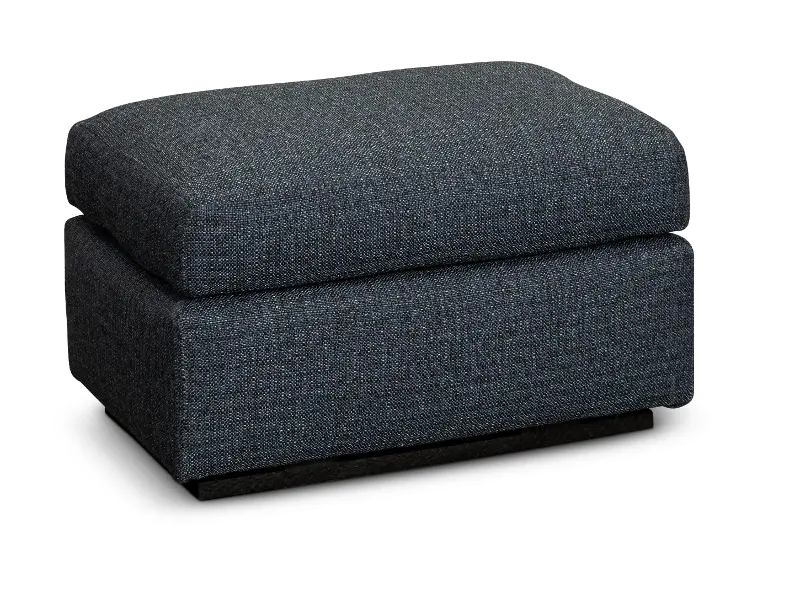 Transitional Navy Blue Gliding Ottoman - Sugar Shack