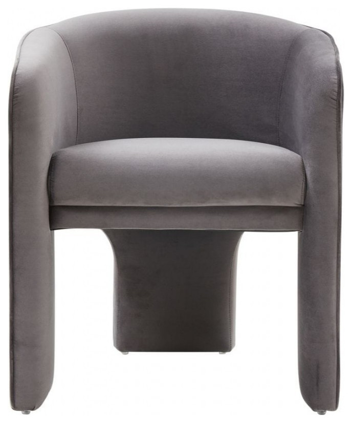 28 quotContemporary Dark Gray Velvet Three Legged Chair   Transitional   Armchairs And Accent Chairs   by UStradeENT LLC  Houzz