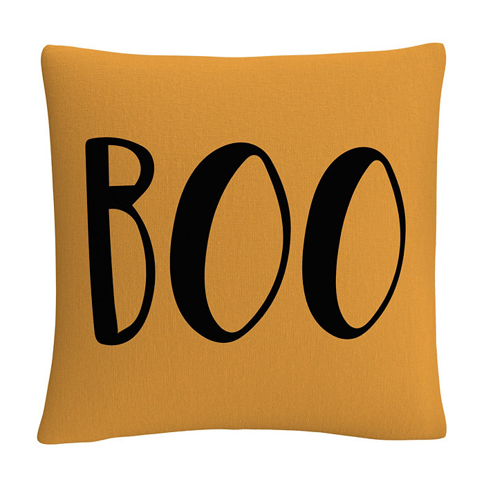 Baldwin ABC Modern Contemporary Boo Script Decorative Pillow， 16