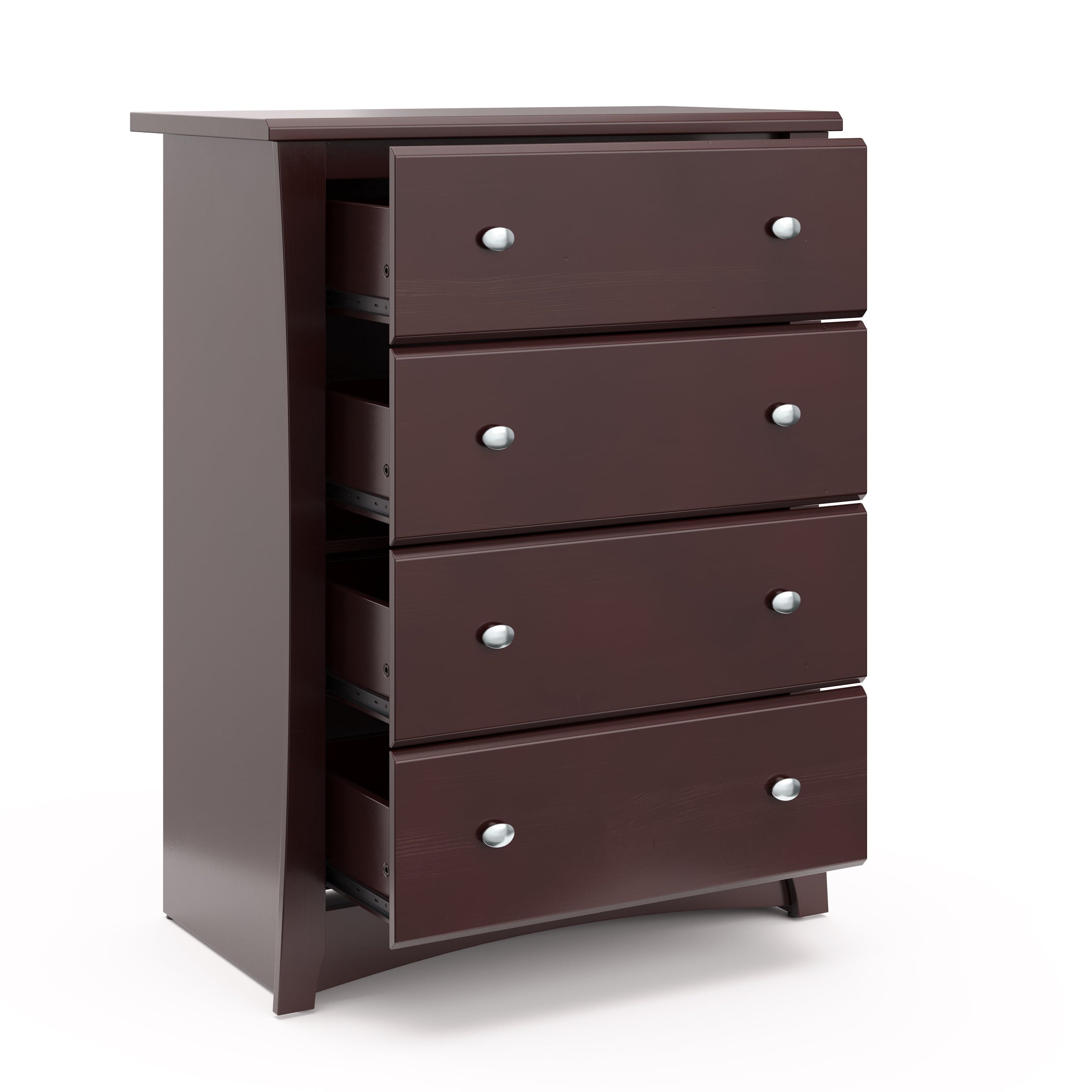 Storkcraft Crescent 4 Drawer Modern Vertical Dresser Espresso