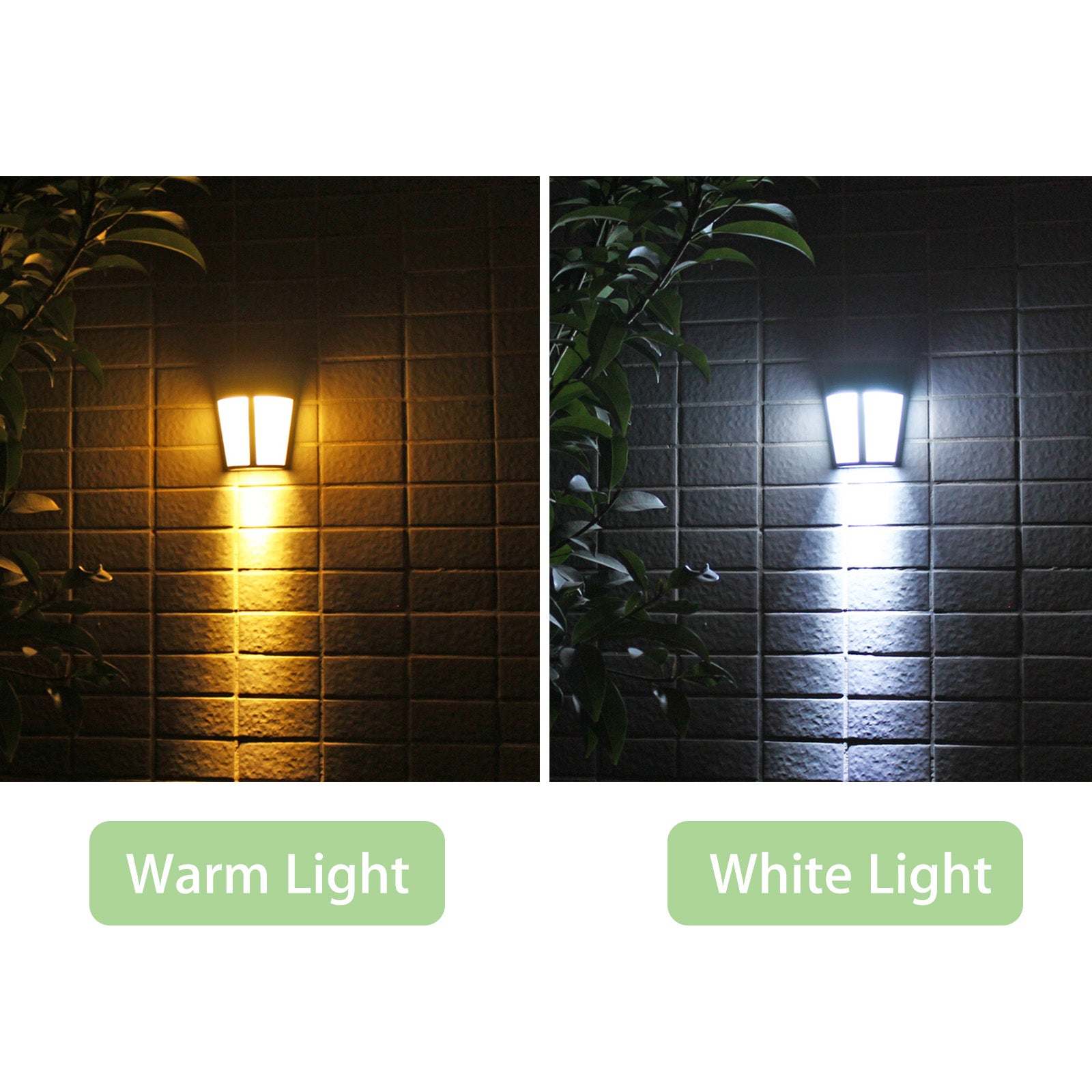 TSV 2pcs Solar Wall Lights Outdoor， Solar Powered LED Waterproof Lighting for Fence Patio Front Door Stair Landscape Yard Driveway Path