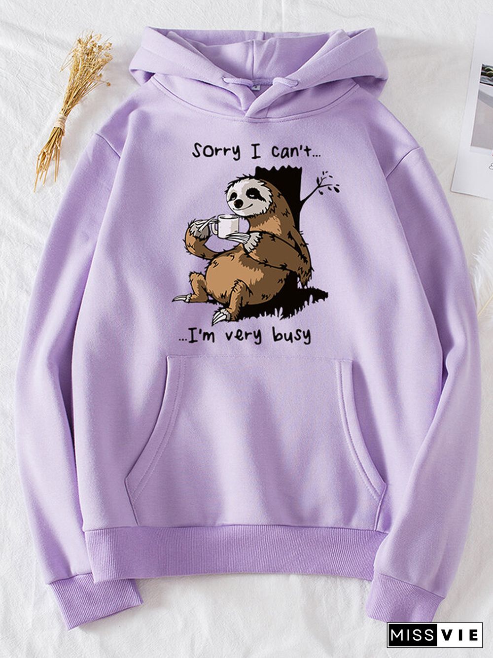 Casual Cartoon Printed Long Sleeve Hoodie With Pocket