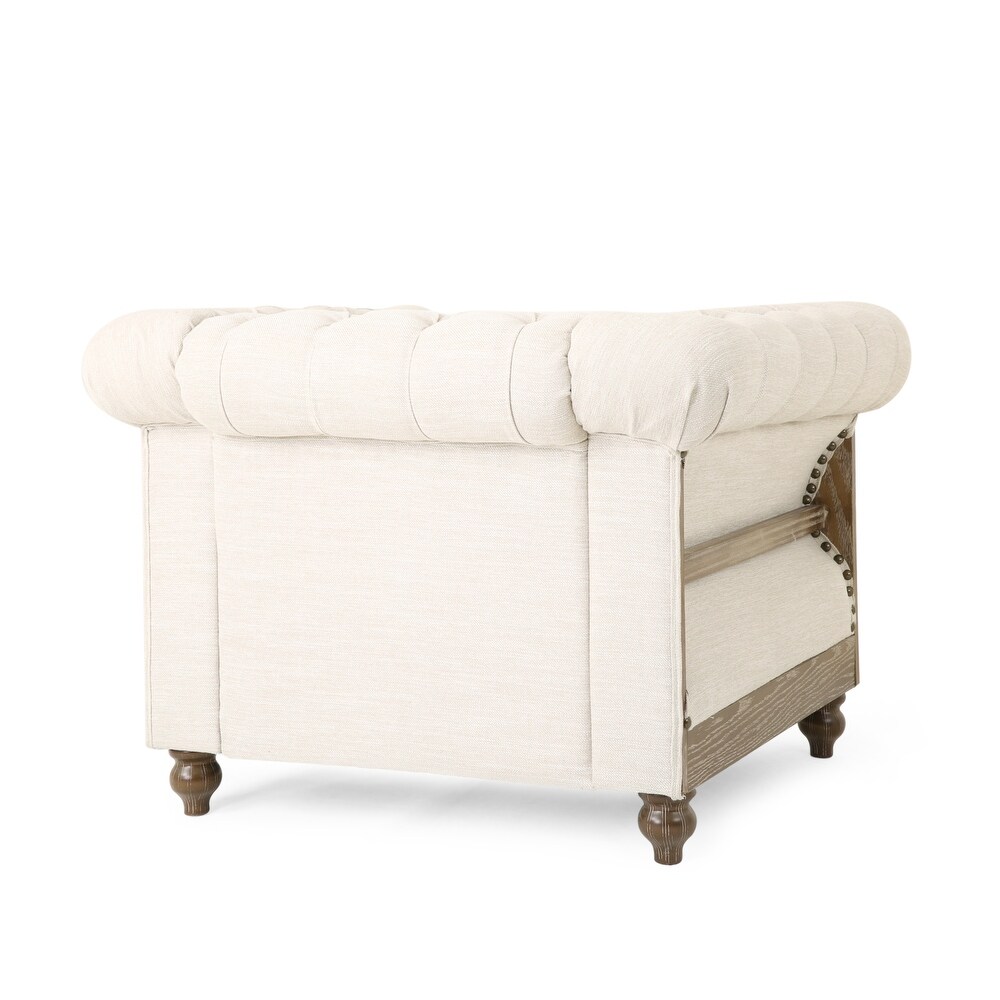 Voll Tufted Club Chair with Nailhead Trim by Christopher Knight Home