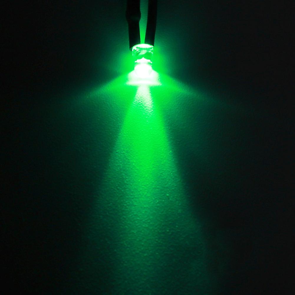 12V Prewired Light Emitting Diode Highlighting Round Head LED Bead 3mm Emerald Green Light