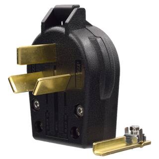 ELEGRP 30 Amp50 Amp 125250-Volt 3-Pole3-Wire NEMA 10-30P10-50P Non-Grounded Straight Blade Angle Plug Black S103050P