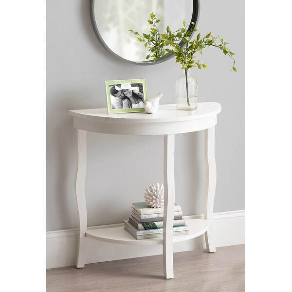 Kate and Laurel Lillian Wood Half Moon Console Table - 30x14x30