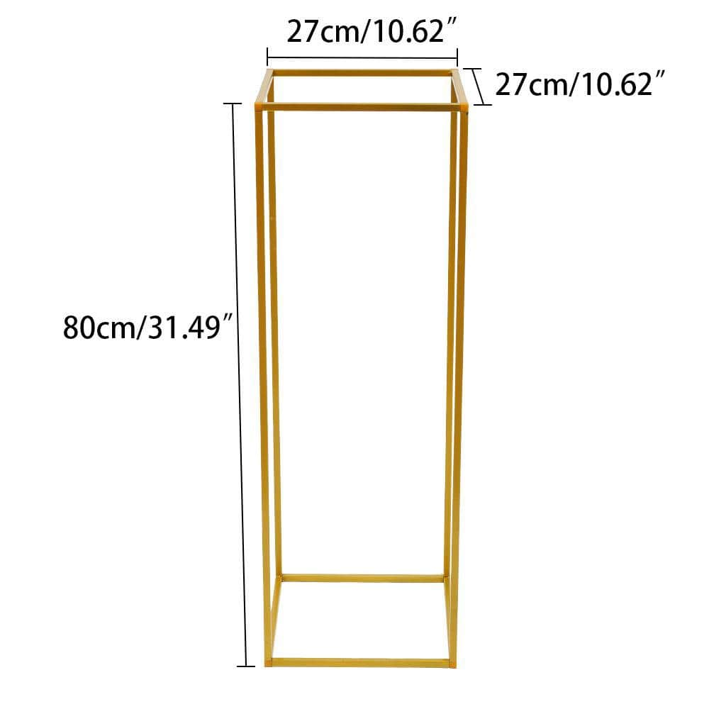 YIYIBYUS 10-Pieces 10.62 in. W x 31.49 in. H Metal Flower Stand Gold Wedding Flower Rack Display Stand OT-ZJGJ-3723-1