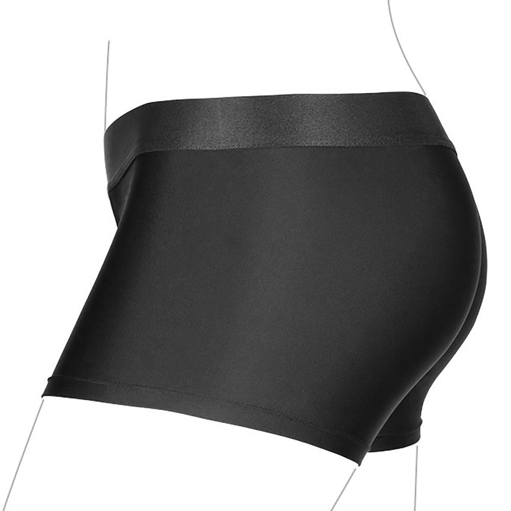 Ouch! Black Vibrating Strap-on Boxer in XS/S