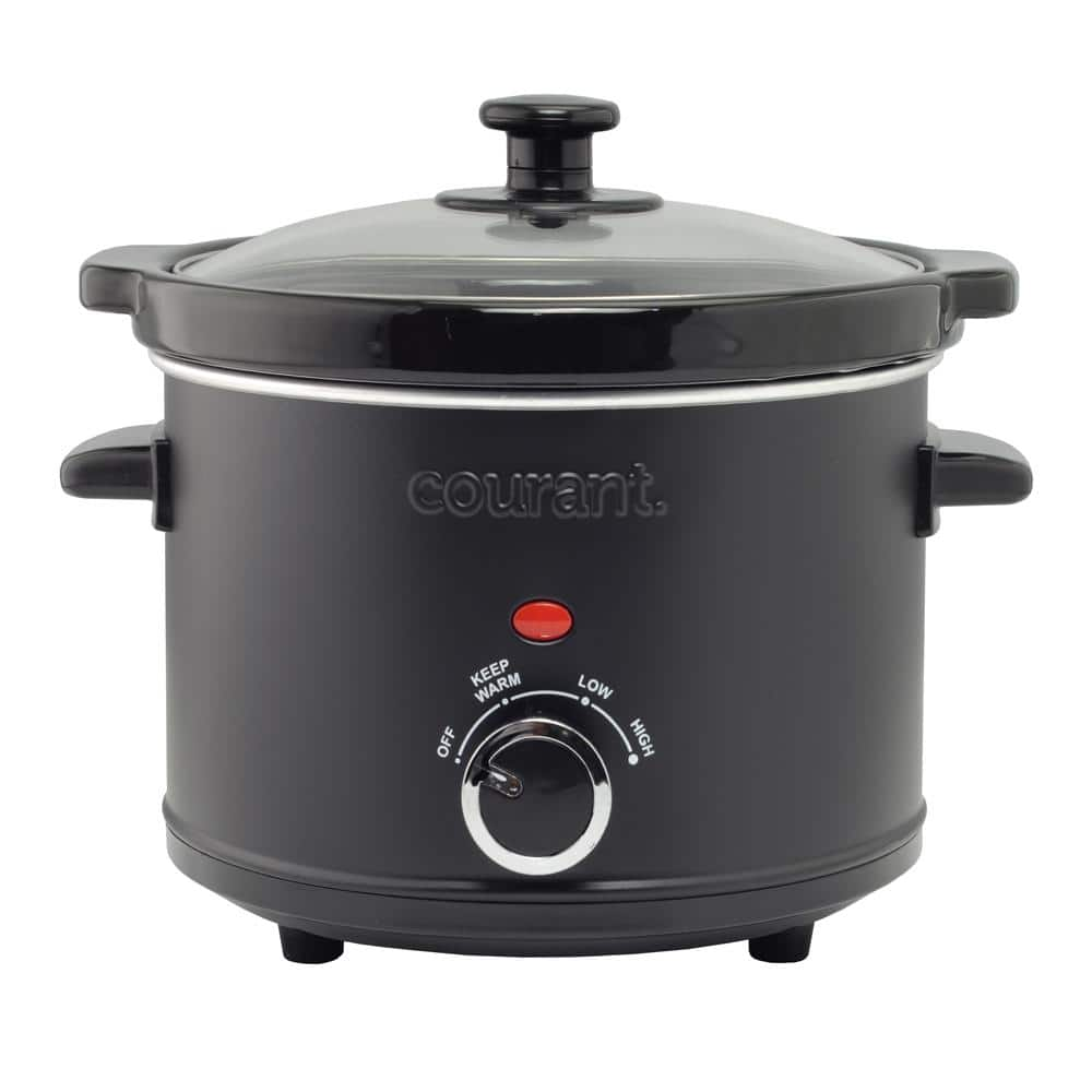 Courant 2.5 Qt. Matte Black Slow Cooker with 3 Settings CSC-2524K