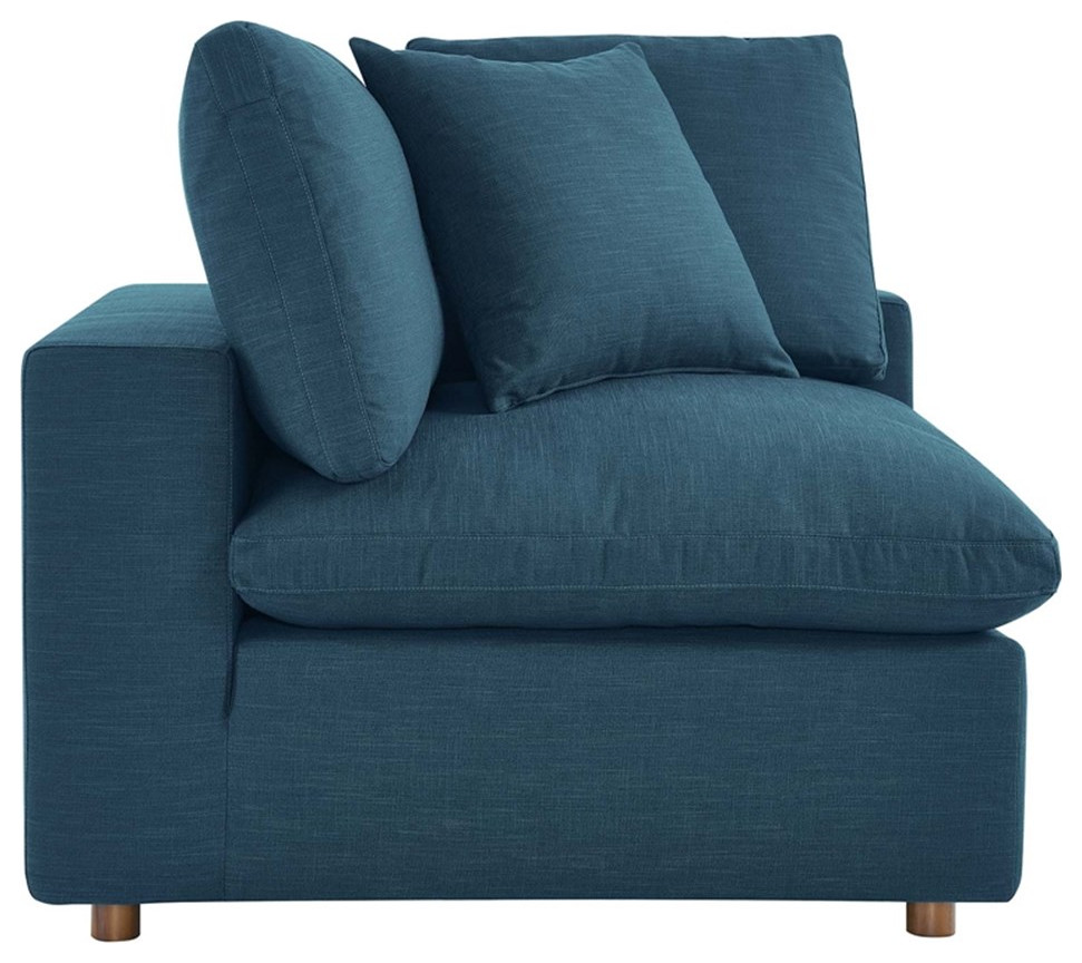 Modway Commix 5 Piece Fabric Down Filled Armless Sectional Sofa Set in Azure   Contemporary   Sectional Sofas   by Homesquare  Houzz