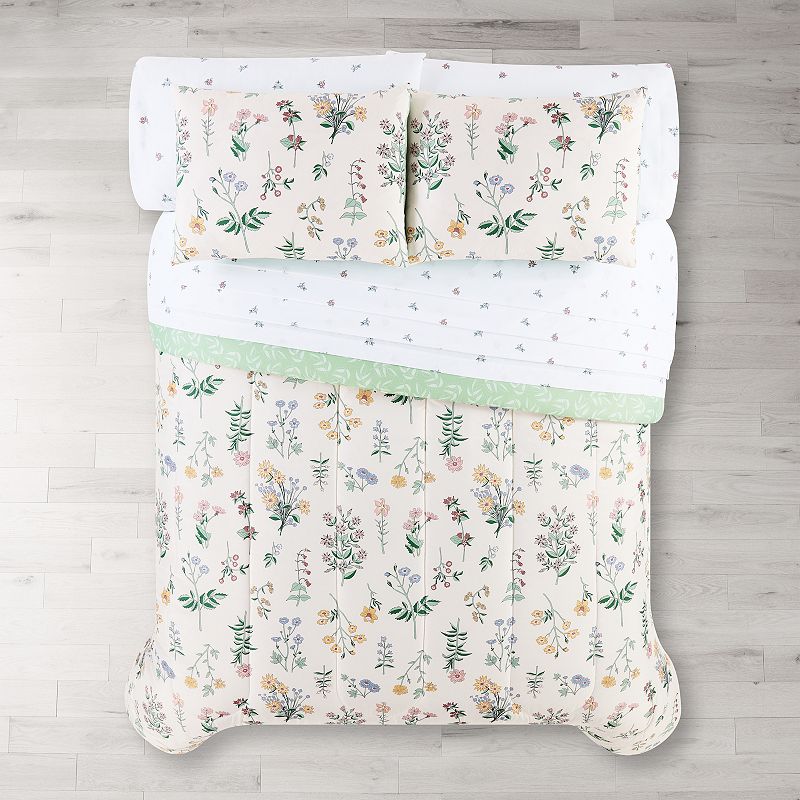 The Big One? Emily Floral Reversible Comforter Set with Sheets