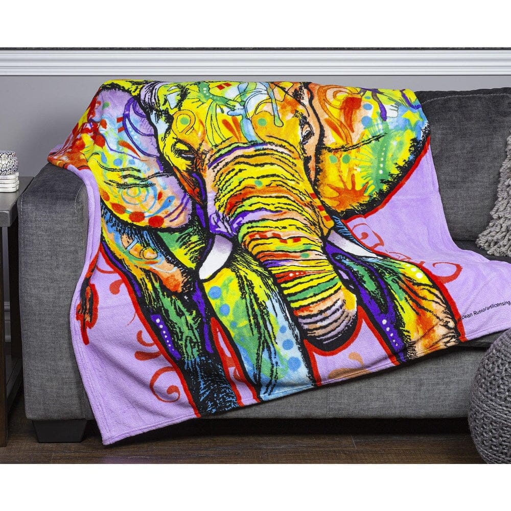 Elephant Super Soft Plush Fleece Throw Blanket by Dean Russo