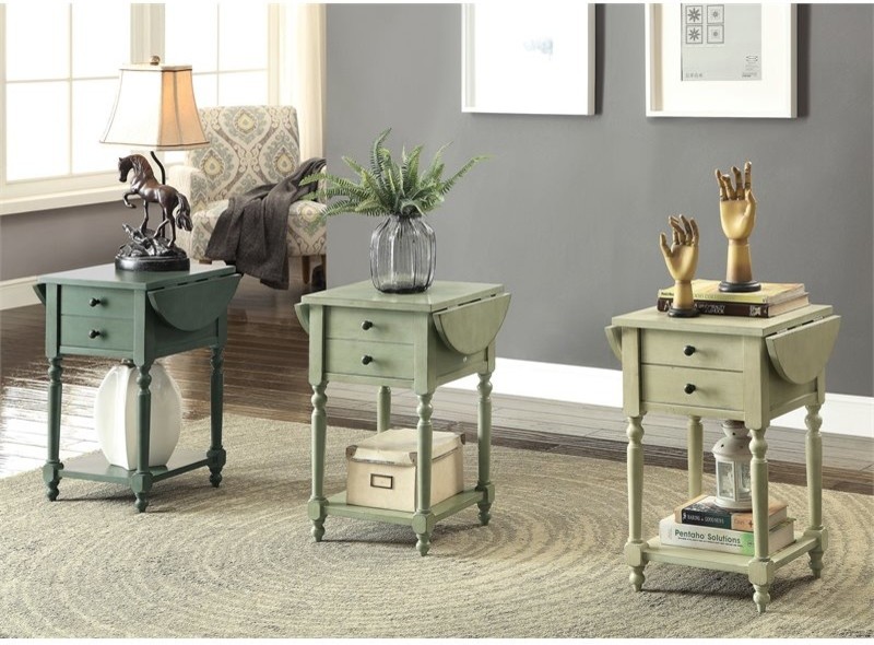 Furniture of America Mendez Wood Drop Leaf Side Table in Antique Gray   Farmhouse   Side Tables And End Tables   by Homesquare  Houzz