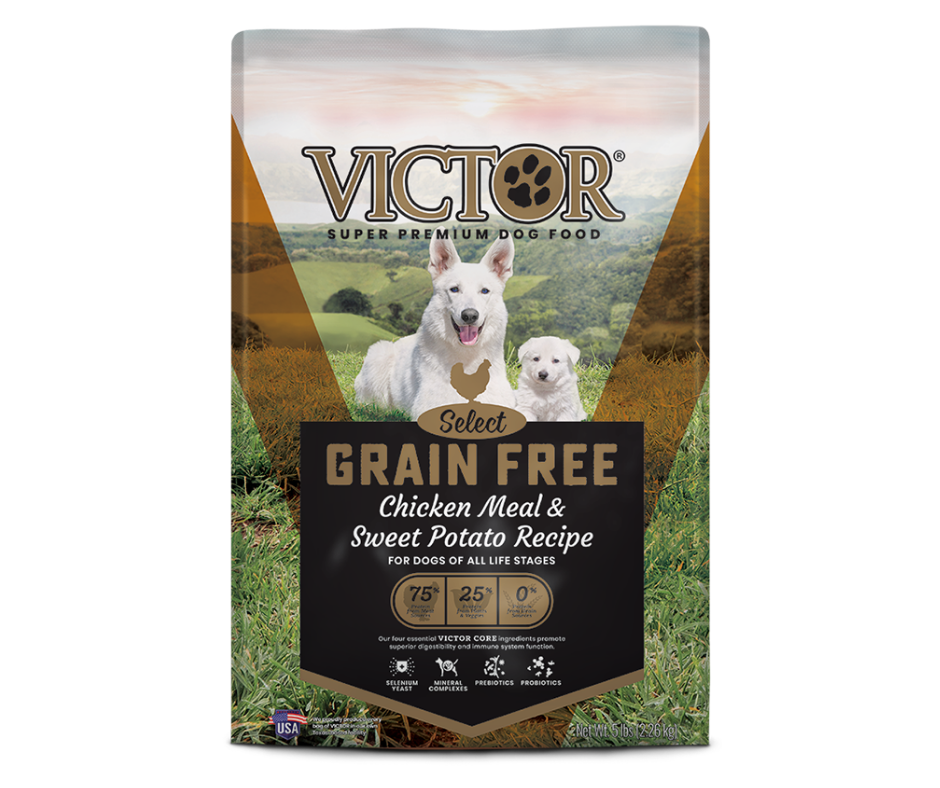 Victor - All Dog Breeds， All Life Stages Grain Free Chicken Meal and Swe