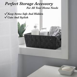 SIMPLIFY 4.72 in. H x 7.68 in. W x 14.57 in. D Gray Fabric Cube Storage Bin 25099-GREY