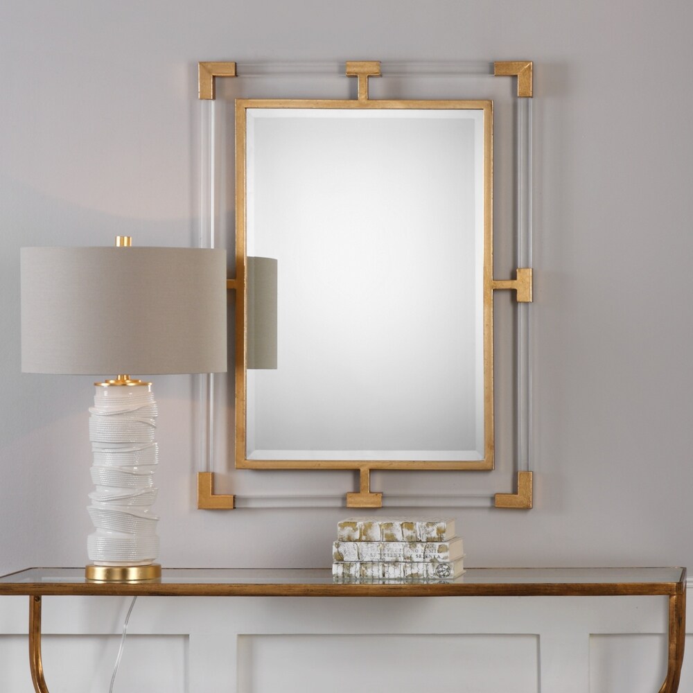 Balkan Modern Gold Wall Mirror   27.5x37.5x1.375