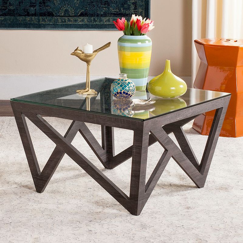 Safavieh Contemporary Glass Top Coffee Table