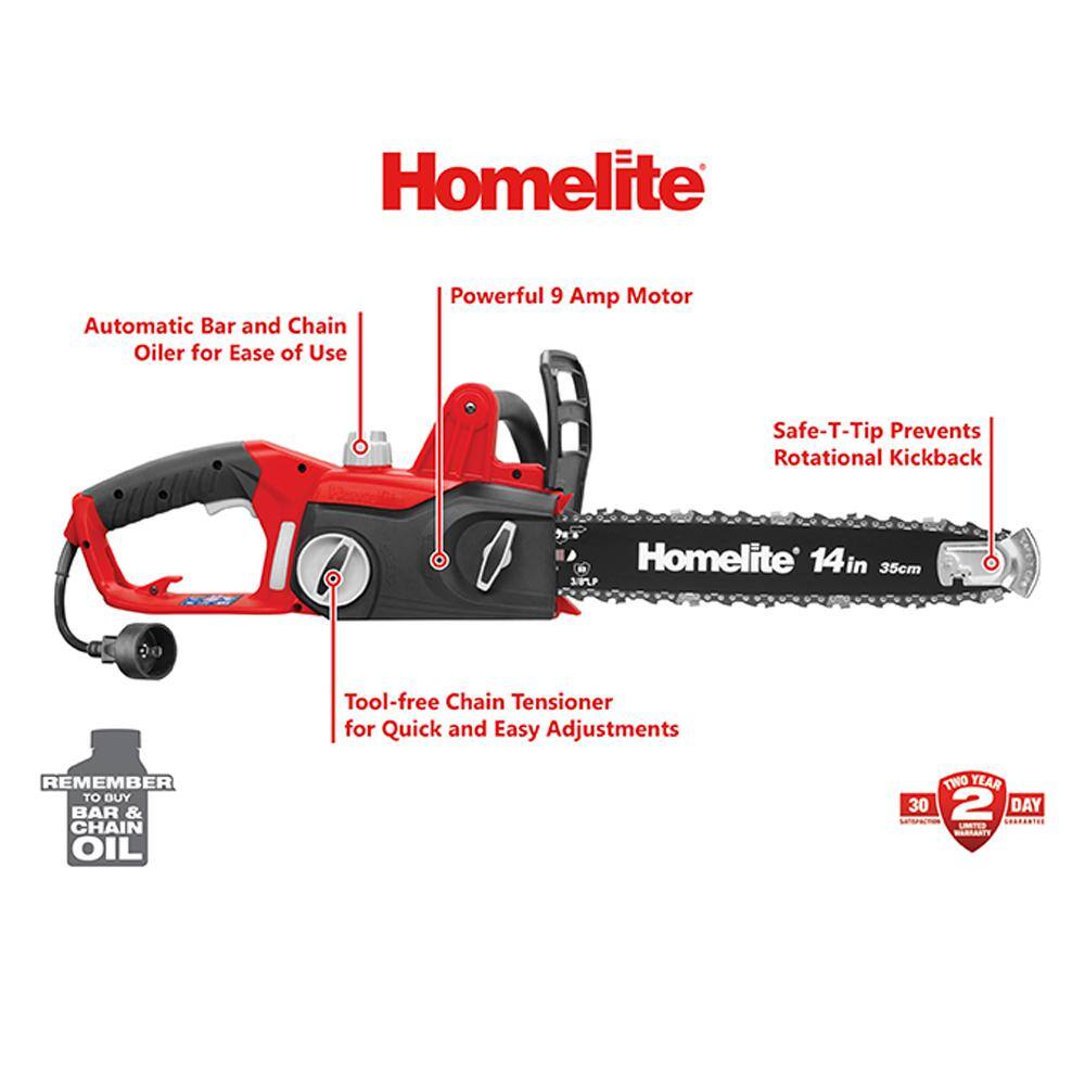 Homelite 14 in. 9 Amp Electric Chainsaw UT43104