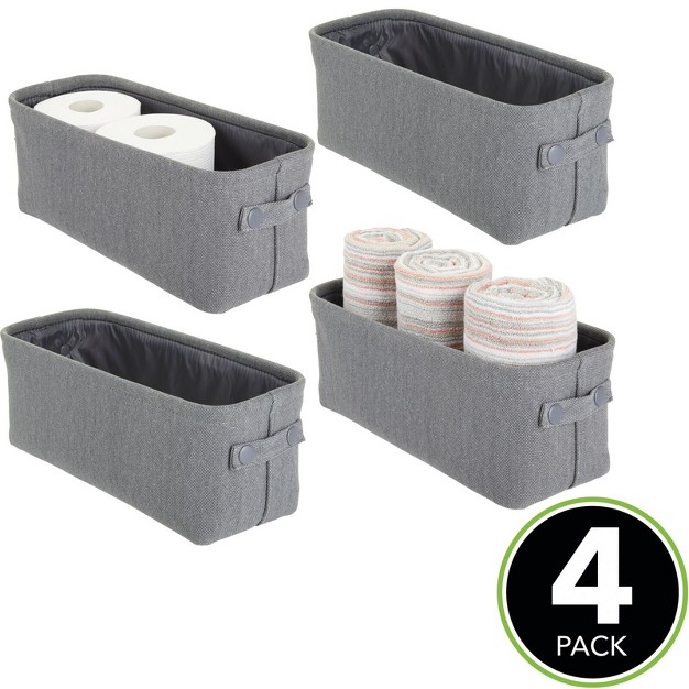 Mdesign Cotton Fabric Bathroom Storage Organizer Bin 4 Pack