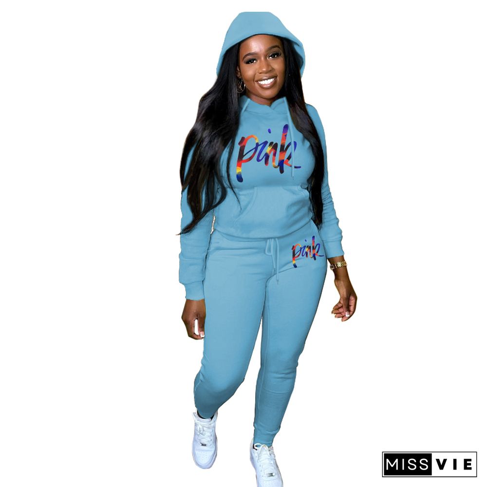 Plus Size Fleece Loose Hoodies Jogger Pants Sets