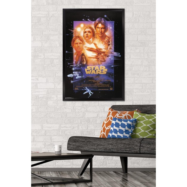 Trends International 24x36 Star Wars Episode 4 Framed Wall Poster Prints