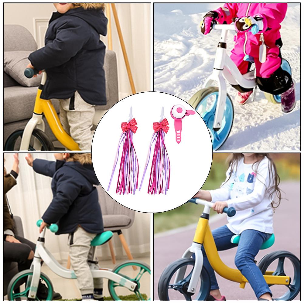 Children Kids Cycling Handlebar Loud Sound Ring Bell and Tassels For Bike Bicycle Pink   Pink