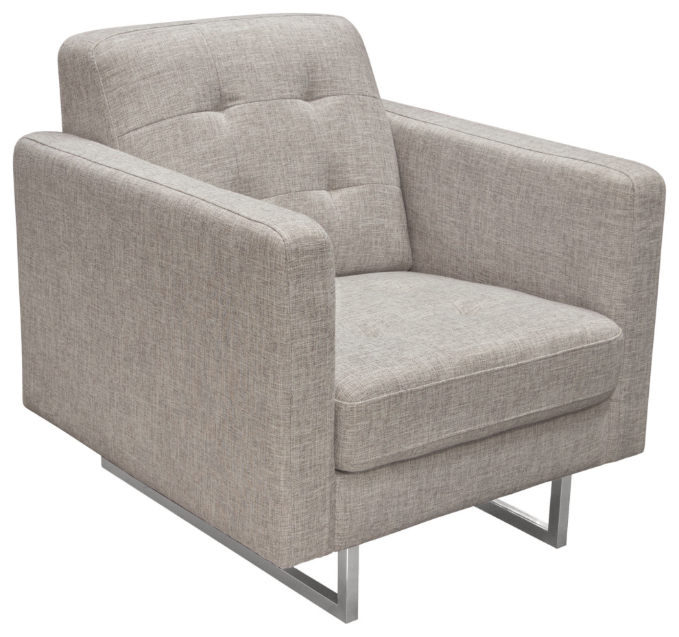 Opus Tufted Chair in Barley Fabric by Diamond Sofa   Contemporary   Armchairs And Accent Chairs   by VirVentures  Houzz