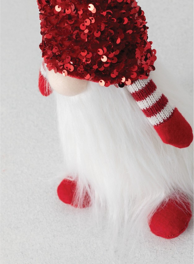 Sullivans Sequin Gnome Figurine 18 5 quot h Red