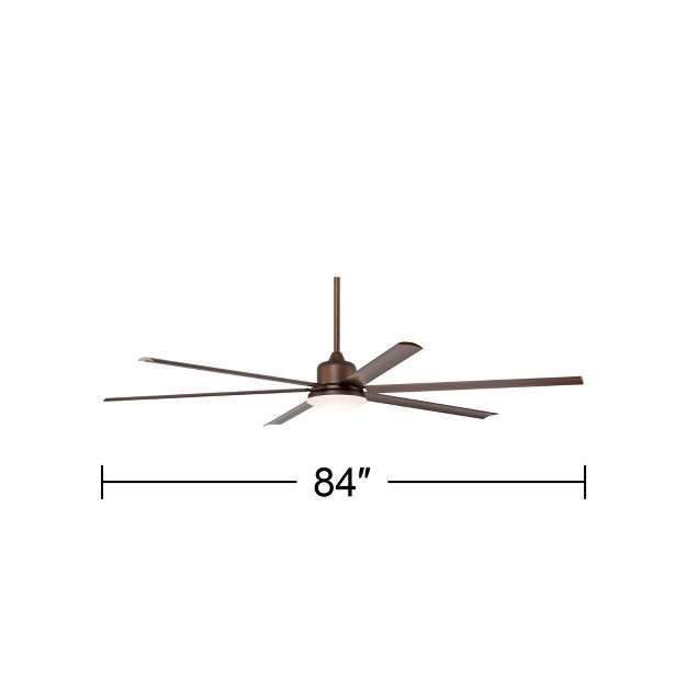 Casa Vieja Arcade Modern Indoor Ceiling Fan With Dimmable Led Light Remote Control Oil Rubbed Bronze White Diffuser Damp Rated For Patio Exterior